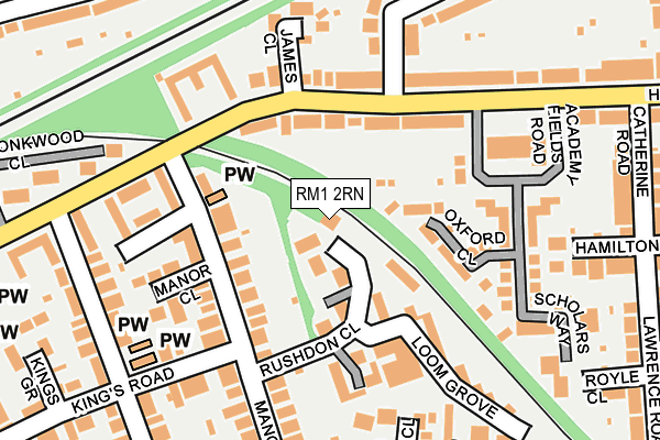 RM1 2RN map - OS OpenMap – Local (Ordnance Survey)