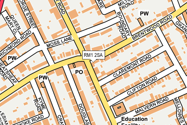 RM1 2SA map - OS OpenMap – Local (Ordnance Survey)