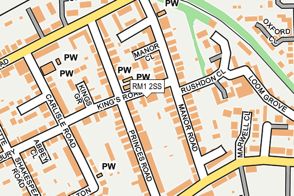 RM1 2SS map - OS OpenMap – Local (Ordnance Survey)