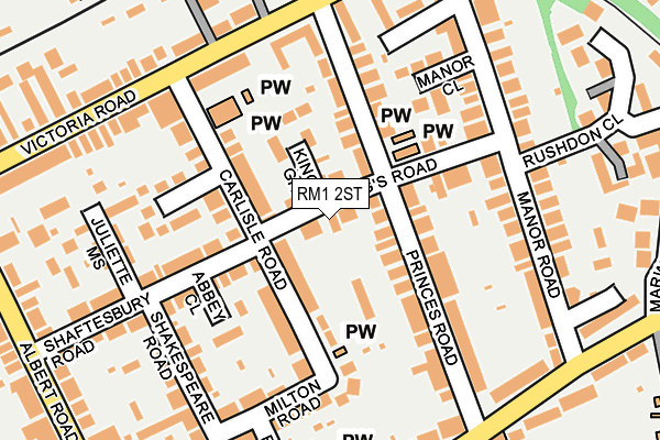 RM1 2ST map - OS OpenMap – Local (Ordnance Survey)