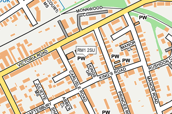 RM1 2SU map - OS OpenMap – Local (Ordnance Survey)