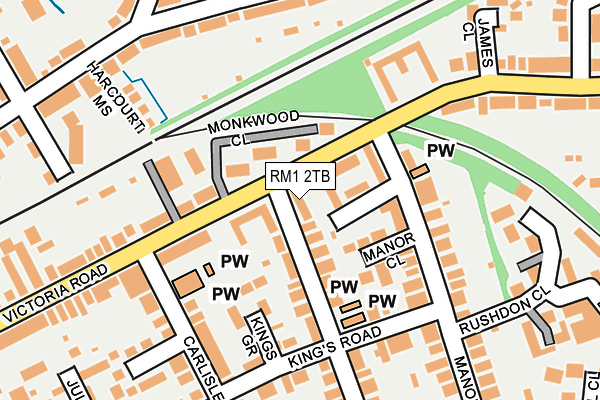 RM1 2TB map - OS OpenMap – Local (Ordnance Survey)