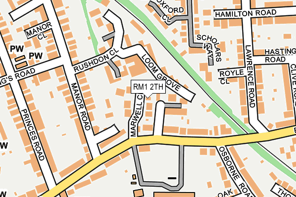 RM1 2TH map - OS OpenMap – Local (Ordnance Survey)