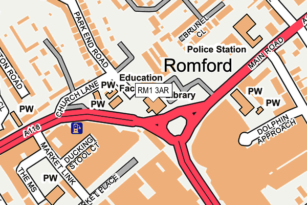 RM1 3AR map - OS OpenMap – Local (Ordnance Survey)