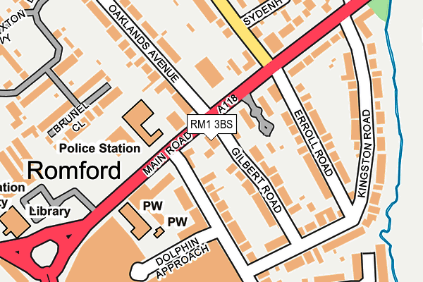 RM1 3BS map - OS OpenMap – Local (Ordnance Survey)