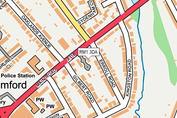 RM1 3DA map - OS OpenMap – Local (Ordnance Survey)