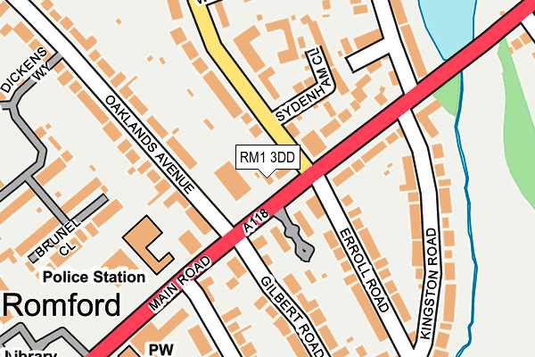 RM1 3DD map - OS OpenMap – Local (Ordnance Survey)