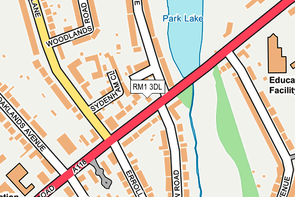 RM1 3DL map - OS OpenMap – Local (Ordnance Survey)