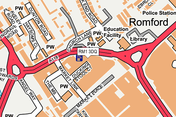 RM1 3DQ map - OS OpenMap – Local (Ordnance Survey)