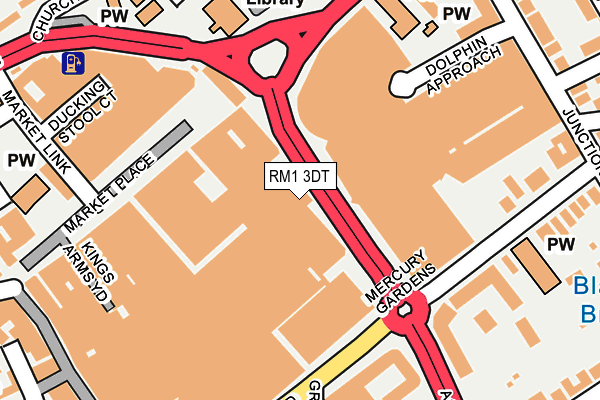 RM1 3DT map - OS OpenMap – Local (Ordnance Survey)