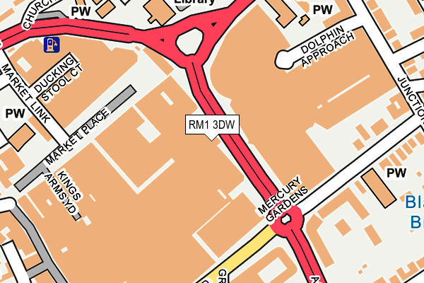 RM1 3DW map - OS OpenMap – Local (Ordnance Survey)