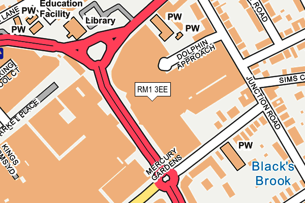 RM1 3EE map - OS OpenMap – Local (Ordnance Survey)