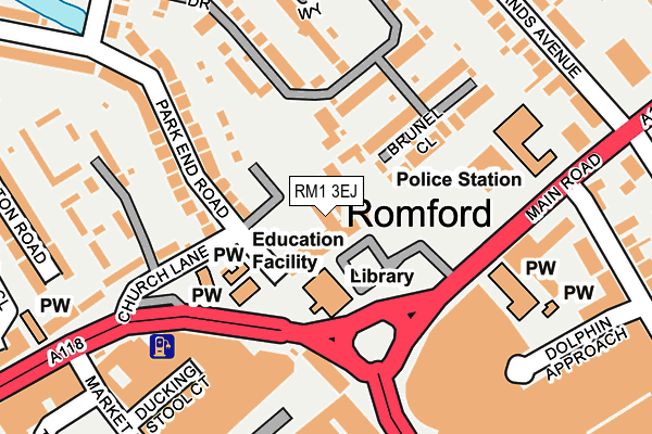 RM1 3EJ map - OS OpenMap – Local (Ordnance Survey)