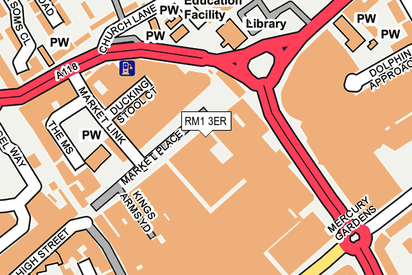 RM1 3ER map - OS OpenMap – Local (Ordnance Survey)