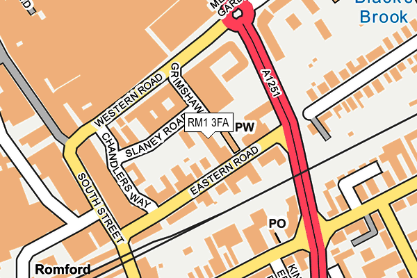 RM1 3FA map - OS OpenMap – Local (Ordnance Survey)