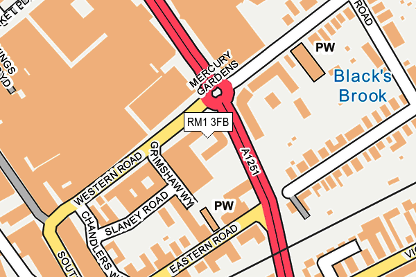 RM1 3FB map - OS OpenMap – Local (Ordnance Survey)