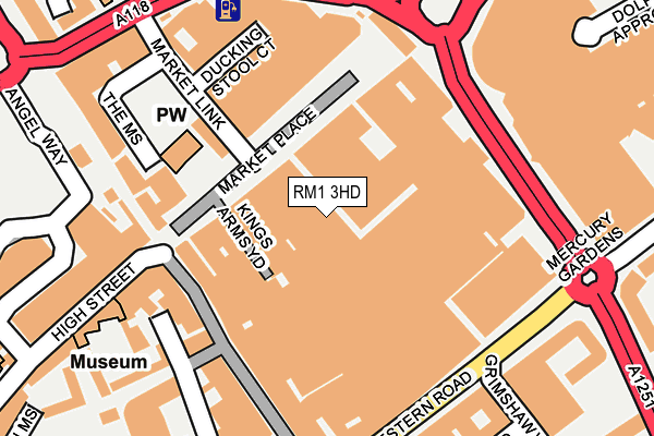 RM1 3HD map - OS OpenMap – Local (Ordnance Survey)