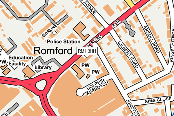 RM1 3HH map - OS OpenMap – Local (Ordnance Survey)
