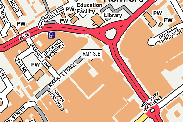 RM1 3JE map - OS OpenMap – Local (Ordnance Survey)