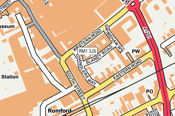 RM1 3JS map - OS OpenMap – Local (Ordnance Survey)