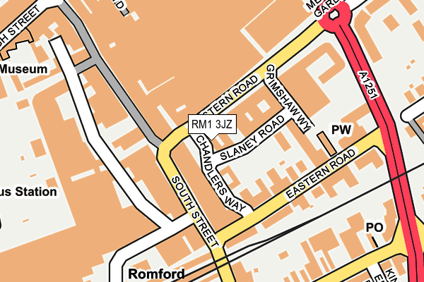 RM1 3JZ map - OS OpenMap – Local (Ordnance Survey)
