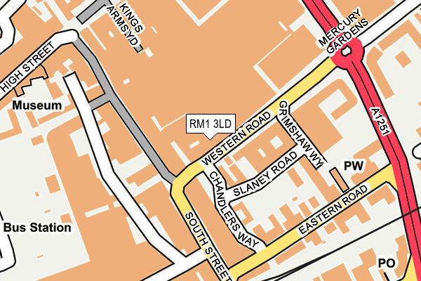 RM1 3LD map - OS OpenMap – Local (Ordnance Survey)