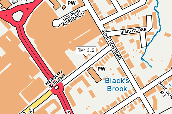 RM1 3LS map - OS OpenMap – Local (Ordnance Survey)