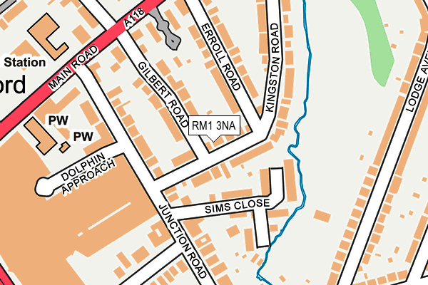 RM1 3NA map - OS OpenMap – Local (Ordnance Survey)