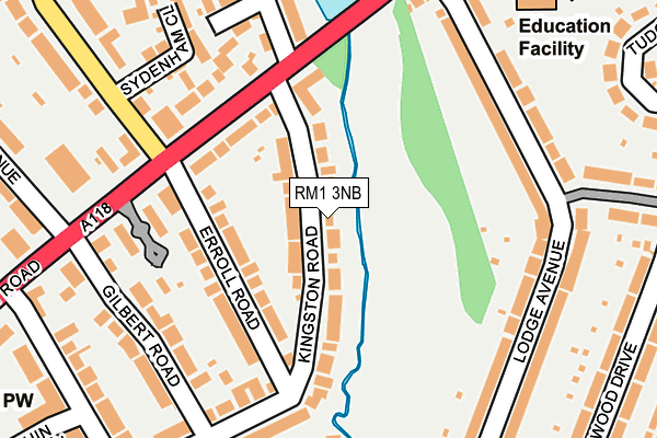 RM1 3NB map - OS OpenMap – Local (Ordnance Survey)