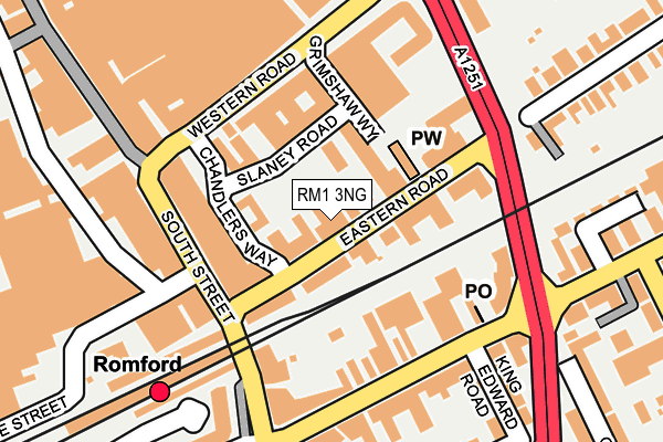 RM1 3NG map - OS OpenMap – Local (Ordnance Survey)