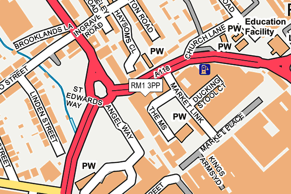 RM1 3PP map - OS OpenMap – Local (Ordnance Survey)