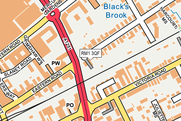 RM1 3QF map - OS OpenMap – Local (Ordnance Survey)