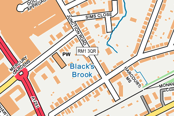 RM1 3QR map - OS OpenMap – Local (Ordnance Survey)