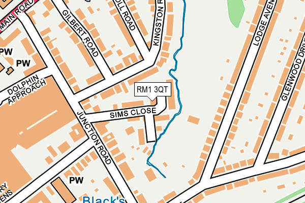 RM1 3QT map - OS OpenMap – Local (Ordnance Survey)