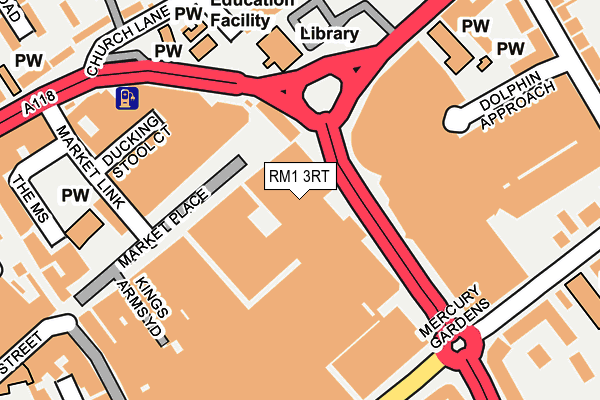 RM1 3RT map - OS OpenMap – Local (Ordnance Survey)
