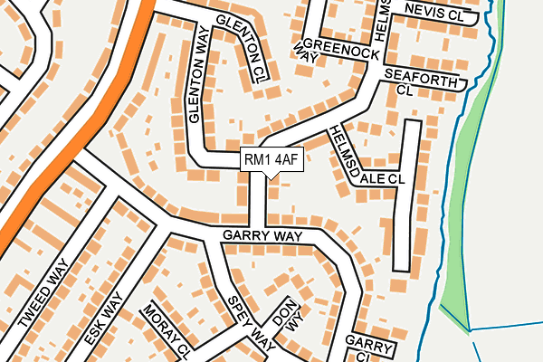RM1 4AF map - OS OpenMap – Local (Ordnance Survey)