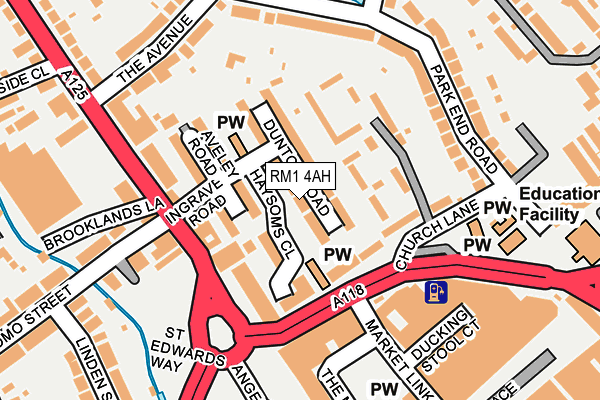 RM1 4AH map - OS OpenMap – Local (Ordnance Survey)