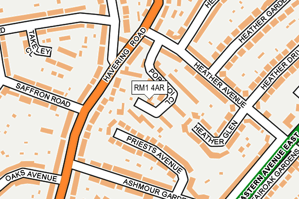 RM1 4AR map - OS OpenMap – Local (Ordnance Survey)