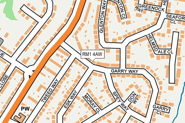 RM1 4AW map - OS OpenMap – Local (Ordnance Survey)