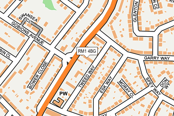 RM1 4BG map - OS OpenMap – Local (Ordnance Survey)