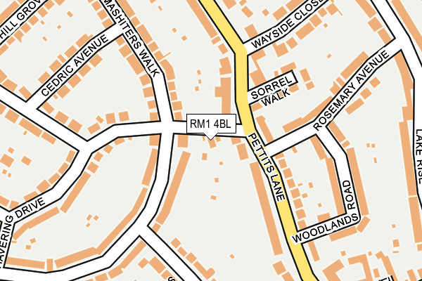 RM1 4BL map - OS OpenMap – Local (Ordnance Survey)