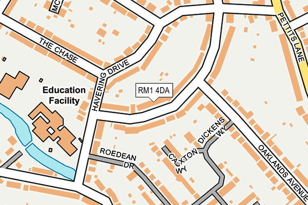 RM1 4DA map - OS OpenMap – Local (Ordnance Survey)
