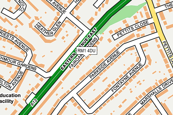 RM1 4DU map - OS OpenMap – Local (Ordnance Survey)