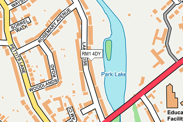 RM1 4DY map - OS OpenMap – Local (Ordnance Survey)