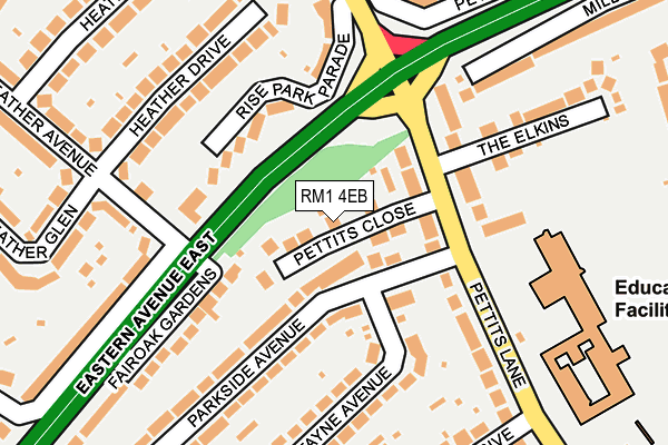 RM1 4EB map - OS OpenMap – Local (Ordnance Survey)