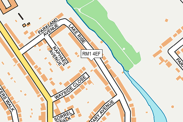 RM1 4EF map - OS OpenMap – Local (Ordnance Survey)