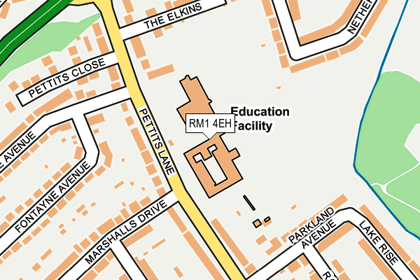 RM1 4EH map - OS OpenMap – Local (Ordnance Survey)