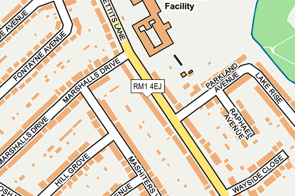 RM1 4EJ map - OS OpenMap – Local (Ordnance Survey)