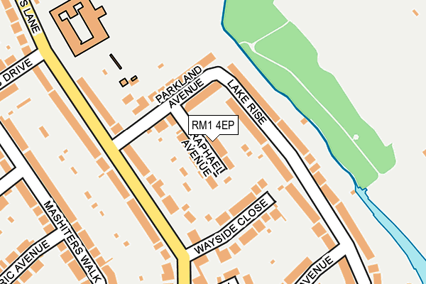 RM1 4EP map - OS OpenMap – Local (Ordnance Survey)