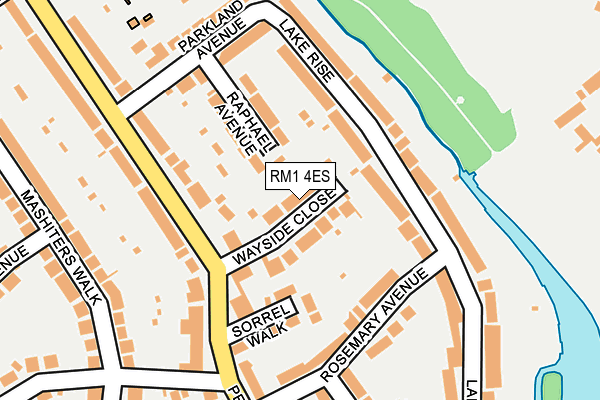 RM1 4ES map - OS OpenMap – Local (Ordnance Survey)